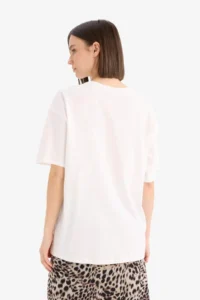 DeFacto Oversize Wide Fit Crew Neck Printed Short Sleeve T-Shirt - Image 7