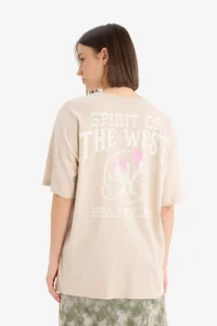 DeFacto 100% Cotton Back Printed T-Shirt - Image 7