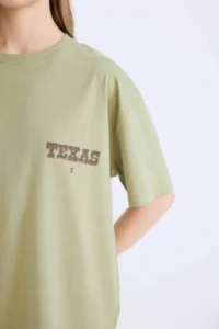 DeFacto 100% Cotton Oversized Back Printed T-Shirt - Image 3