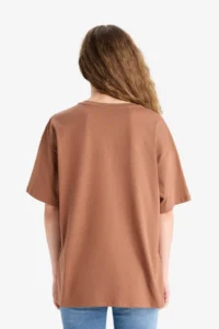 DeFacto Oversize Wide Fit Crew Neck Basic Plain Short Sleeve T-Shirt - Image 6