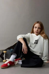 DeFacto Relax Fit Hooded Printed Sweatshirt Girl