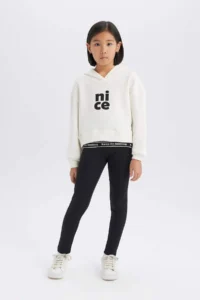 DeFacto Relax Fit Hooded Printed Sweatshirt Girl - Image 4