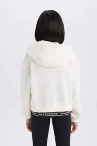 DeFacto Relax Fit Hooded Printed Sweatshirt Girl - Image 8