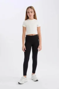 DeFacto Slim Fit Narrow Cut Crew Neck Short Sleeve T-Shirt Girl - Image 2