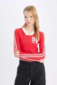 DeFacto Fitted Back Printed Long Sleeve T-Shirt - Image 4