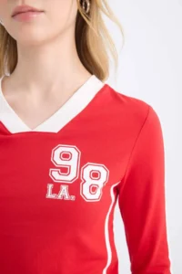 DeFacto Fitted Back Printed Long Sleeve T-Shirt - Image 5