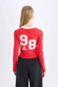DeFacto Fitted Back Printed Long Sleeve T-Shirt - Image 6