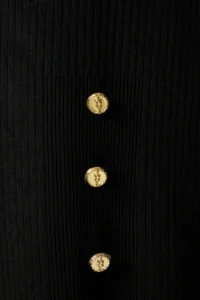 Happiness İstanbul Women's Black Button Detailed Corduroy Knitwear Dress - Image 4