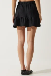 Happiness İstanbul Women Black Mini with flywheel Skirt - Image 7