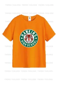 twins tailors Children's Printed Gray-Orange-Sax Blue 3-Piece Children's T-shirt Pack - Image 3