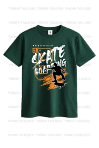 twins tailors Robot And Skateboard Printed 3 Pack Unisex Beige-Black-Green Kids T-Shirt - Image 2
