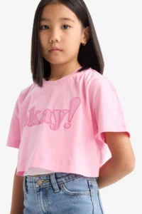DeFacto Crew Neck Printed Short Sleeve T-Shirt Girl Child - Image 2