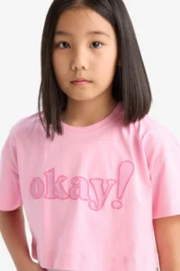 DeFacto Crew Neck Printed Short Sleeve T-Shirt Girl Child - Image 4