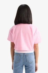 DeFacto Crew Neck Printed Short Sleeve T-Shirt Girl Child - Image 6