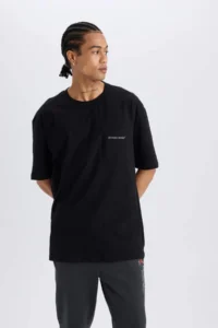 DeFacto NBA Miami Heat Oversize Wide Fit Crew Neck Back Printed Short Sleeve T-Shirt - Image 3