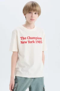 DeFacto Crew Neck Printed Short Sleeve T-Shirt Boy