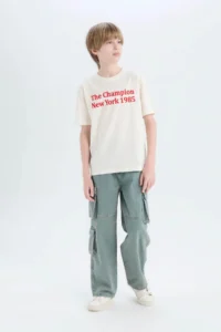 DeFacto Crew Neck Printed Short Sleeve T-Shirt Boy - Image 2