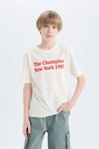 DeFacto Crew Neck Printed Short Sleeve T-Shirt Boy - Image 3