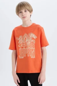 DeFacto Crew Neck Printed Short Sleeve T-Shirt Boy
