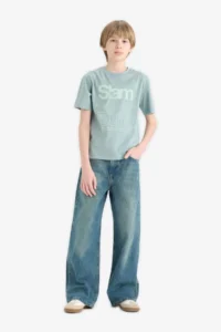 DeFacto Crew Neck Printed Short Sleeve T-Shirt Boy - Image 2