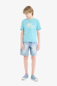 DeFacto Crew Neck Printed Short Sleeve T-Shirt Boy - Image 2