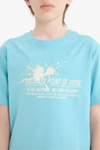 DeFacto Crew Neck Printed Short Sleeve T-Shirt Boy - Image 5