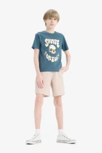 DeFacto Crew Neck Printed Short Sleeve T-Shirt Boy - Image 2
