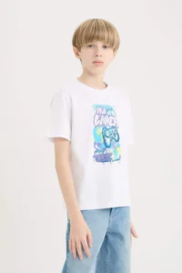 DeFacto Crew Neck Printed Short Sleeve T-Shirt Boy - Image 3