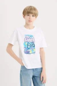 DeFacto Crew Neck Printed Short Sleeve T-Shirt Boy - Image 4