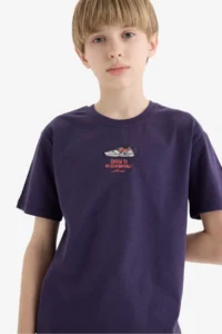 DeFacto Crew Neck Embroidered Short Sleeve T-Shirt Boy