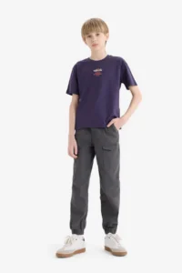 DeFacto Crew Neck Embroidered Short Sleeve T-Shirt Boy - Image 2