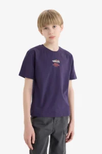 DeFacto Crew Neck Embroidered Short Sleeve T-Shirt Boy - Image 3