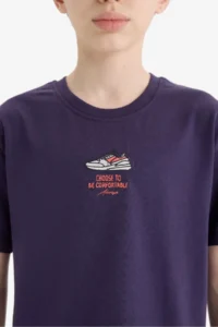 DeFacto Crew Neck Embroidered Short Sleeve T-Shirt Boy - Image 5