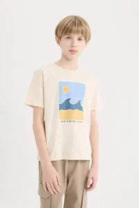 DeFacto Crew Neck Printed Short Sleeve T-Shirt Boy