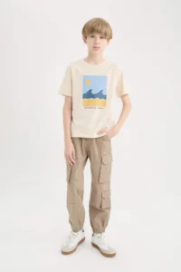 DeFacto Crew Neck Printed Short Sleeve T-Shirt Boy - Image 4
