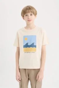 DeFacto Crew Neck Printed Short Sleeve T-Shirt Boy - Image 5