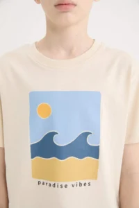DeFacto Crew Neck Printed Short Sleeve T-Shirt Boy - Image 7