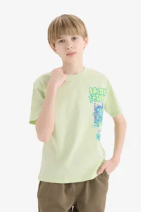 DeFacto Crew Neck Printed Short Sleeve T-Shirt Boy