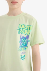 DeFacto Crew Neck Printed Short Sleeve T-Shirt Boy - Image 5