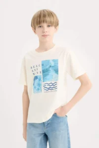 DeFacto Crew Neck Printed Short Sleeve T-Shirt Boy
