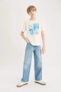 DeFacto Crew Neck Printed Short Sleeve T-Shirt Boy - Image 2