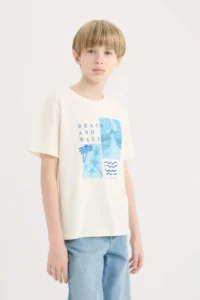 DeFacto Crew Neck Printed Short Sleeve T-Shirt Boy - Image 4