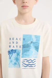 DeFacto Crew Neck Printed Short Sleeve T-Shirt Boy - Image 5