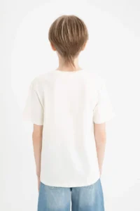 DeFacto Crew Neck Printed Short Sleeve T-Shirt Boy - Image 6