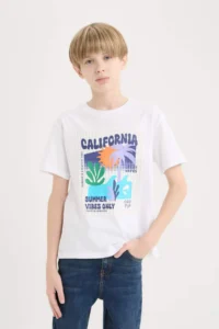 DeFacto Crew Neck Printed Short Sleeve T-Shirt Boy