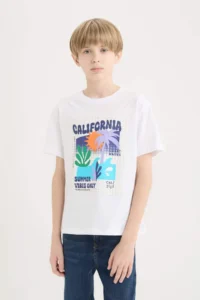 DeFacto Crew Neck Printed Short Sleeve T-Shirt Boy - Image 3
