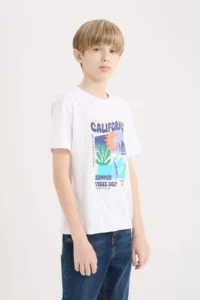 DeFacto Crew Neck Printed Short Sleeve T-Shirt Boy - Image 4