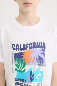 DeFacto Crew Neck Printed Short Sleeve T-Shirt Boy - Image 5
