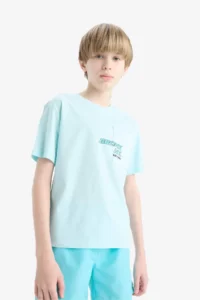 DeFacto Crew Neck Printed Short Sleeve T-Shirt Boy - Image 3