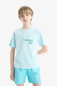DeFacto Crew Neck Printed Short Sleeve T-Shirt Boy - Image 4